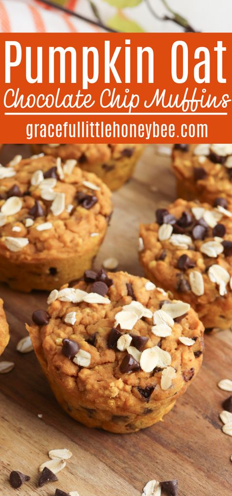 Oat Pumpkin Muffins, Oat Chocolate Chip Muffins, Pumpkin Oat Muffins, Healthy Dessert Options, Freezer Cooking Recipes, Pumpkin Oats, Pumpkin Spice Recipe, Pumpkin Recipe, Pumpkin Waffles