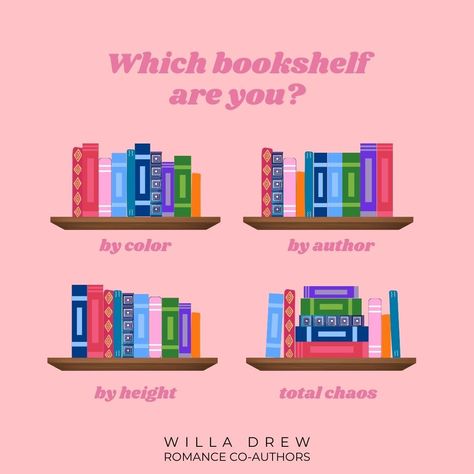 How do you organize your bookshelves? 📗 by color 📘 by author 📙 by height 📕total chaos Tell us if you sort by another way! #bookshelf #book #books #bookcommunity #booklover #bookaddict #read #readingcommunity #reader #mondayreads #bookshelves #bookish #bookstagram Best Way To Organize Books Bookshelves, How To Organize My Bookshelf, How To Organize Your Bookshelf, Slow Burn Romance, Bookshelf Organization, Book Community, Book Organization, Romance Authors, Slow Burn