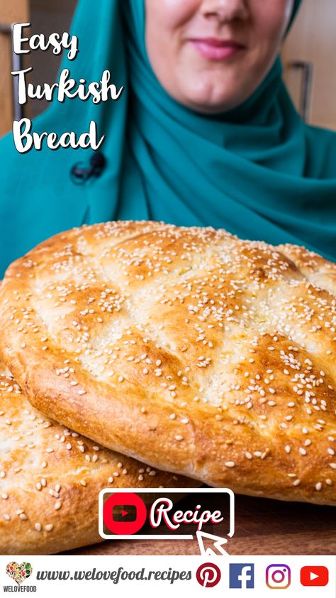 Turkish Bread Recipe Video, Turkish Pide Bread Recipe, Healthy Chicken Sandwich Recipes, Pide Bread, Turkish Flatbread, Easy Bread Recipe, Breads Recipes, Turkish Bread, Bread Recipe Video