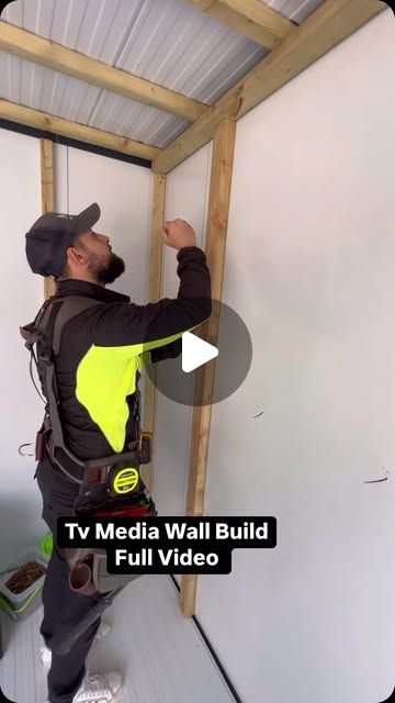 The Home Improvements Channel UK on Instagram: "How We Built A Full Tv Media Wall 

#howto  #how  #homeimprovement  #doityourself  #diy #reels #asmr  #asmrsounds  #build  #builder 

Do you like this style of media wall ?" Media Wall Bedroom Ideas, Media Wall Diy, Diy Media Wall, Tv Media Wall, Wall Framing, Entertainment Wall, Wall Diy, Tv Media, Home Improvements