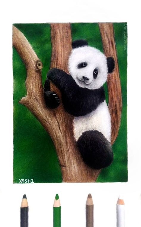 Panda Tattoo Stencil, Realistic Panda Tattoo, Panda Drawings, Side View Drawing, Panda Painting, Panda Drawing, Panda Tattoo, Panda Panda, Art Elements