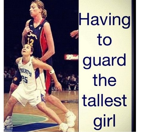 I had a really short girl on my team who would some how always ended up guarding the tallest girl... and she was really good at it! Funny Basketball Memes, Basketball Quotes Inspirational, Basketball Problems, Basketball Motivation, Basketball Memes, Funny Sports Memes, I Love Basketball, Basketball Workouts, Basketball Is Life