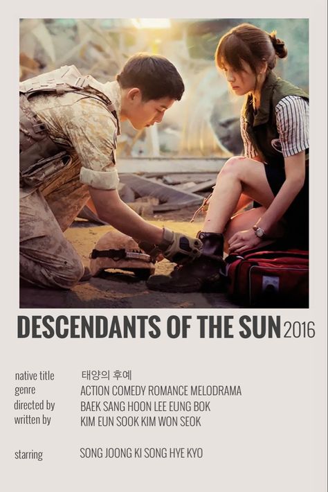 Decendants Of The Sun Poster, Sun Minimalist, Descendants Of The Sun, Mystery Film, Korean Drama Series, Disney Princess Movies, Drama Ideas, Drama Tv Shows, Korean Drama List