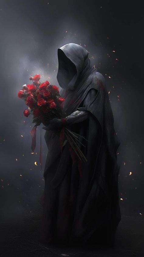 Wallpaper Rose Flower, Grim Reaper Illustration, Black Rose Wallpaper, Over Indulgence, Don't Fear The Reaper, Grim Reaper Tattoo, Reaper Tattoo, Wallpaper Rose, Grim Reaper Art