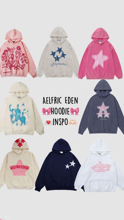 Aelfric Eden Hoodie inspo 🎀 #trendinghoodies #hoodies #aelfricedenhoodies #aelfriceden #hoodieinspo #pink #blue #cute Aelfric Eden Hoodie, Aelfric Eden, Blue Cute, Eden, Pink Blue, Sweatshirts, Pink, Blue