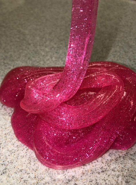 Stretchy glittery pink slime!! Slime For Sale, Cheap Slime, Colorful Slime, Types Of Slime, Pink Slime, Easy Valentine Crafts, Slime Mould, Pink Food Coloring, Glitter Slime