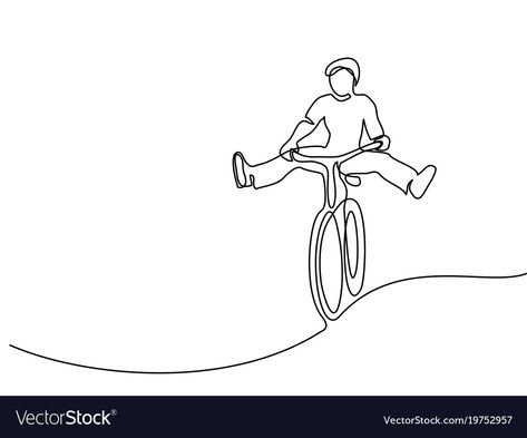 Bicycle Drawing, Drawing Man, Hand Icon, Bicycle Tattoo, Illustration Picture, Bike Tattoos, Continuous Line Drawing, Hand Embroidery Tutorial, Line Art Design