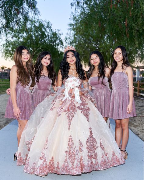 Classic Ball Gowns, Quince Court Outfits, Quince Picture Ideas, Quince Court, Quinceanera Court, Quinceañera Photoshoot Ideas, Quince Photoshoot Ideas, 15 Quinceanera, Quince Pictures