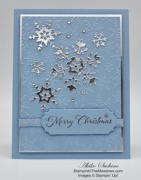 Stampin’ Up! Snowflake Wishes Christmas Card Video Tutorial Stampin Up Stylin Snowfolk, Stampinup Snowflake Wishes, Su Snowflake Cards, Su Snowflake Wishes, Stampin Up Christmas Cards 2021 Simple, Diy Christmas Cards Snowflake, Side Step Christmas Cards, Snowflake Cards Handmade Stampinup, Stamp In Up Christmas Cards