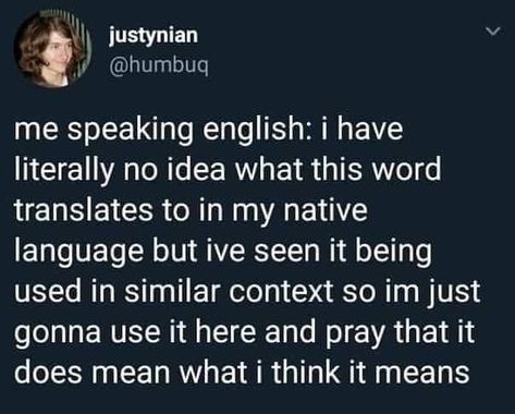 Bilingual Humor, Native Language, Bad Puns, Funny Comments, Learning Languages, Funny Meme, Whatsapp Group, Tumblr Funny, Pretty Words