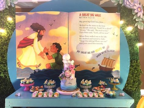 Julia’s “My Great Big God” Inspired Party – 1st Birthday | Party Doll Manila Christian Birthday Theme, Christian Themed Birthday Party, Jesus Themed Birthday Party, Jesus Birthday Party Ideas, Jesus Birthday Party, Halo Party, Birthday Plans, Christian Birthday, Party Sweets