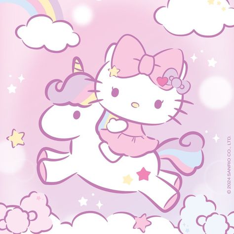 Hello Kitty & Friends | Hello Kitty riding a unicorn? Say no more! 🦄💖 | Instagram Unicorn Icon, Cutie Cat-chan, Riding A Unicorn, Hello Sanrio, Hello Kitty Photos, Hello Kitty Colouring Pages, Hello Kitty Friends, Kitty Coloring, Hello Kitty Themes