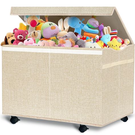 PRICES MAY VARY. 🧩【360°Rotatable Wheels & Handles】The toy box with 360°rotatable wheels make the kids toy storage easier to move around , which helps cultivate your kids storage habits quickly, In addition, the wheels can be locked ,will not move by itself to avoid accidental injury.The toy storage bins comes with a sturdy handle on both side, allow for moving the decorative storage boxes heavy load. ♥️【Safe Design for Kids】Our toy box made of cloth,unlike those wooden or iron toy boxes, our fa Toddler Toy Storage, Clothes Bedroom, Toy Box Storage, Toy Storage Chest, Toy Chests, Kids Toy Boxes, Toy Storage Bins, Decorative Storage Boxes, Toy Storage Boxes