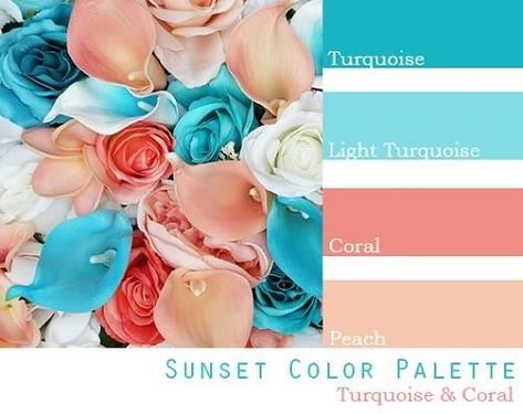 Wedding Color Schemes Spring, Sunset Color Palette, Wedding Color Pallet, Beach Wedding Colors, Cheap Wedding Flowers, Wedding Flower Packages, Sunset Color, Brides Bouquet, Color Schemes Colour Palettes