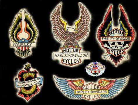 Harley Davidson Tattoo, Biker Tattoos Designs, Harley Tattoos, Harley Davidson Tattoos, Sailor Tattoo, Harley Davidson Wallpaper, Biker Tattoos, Vintage Sailor, Biker Art