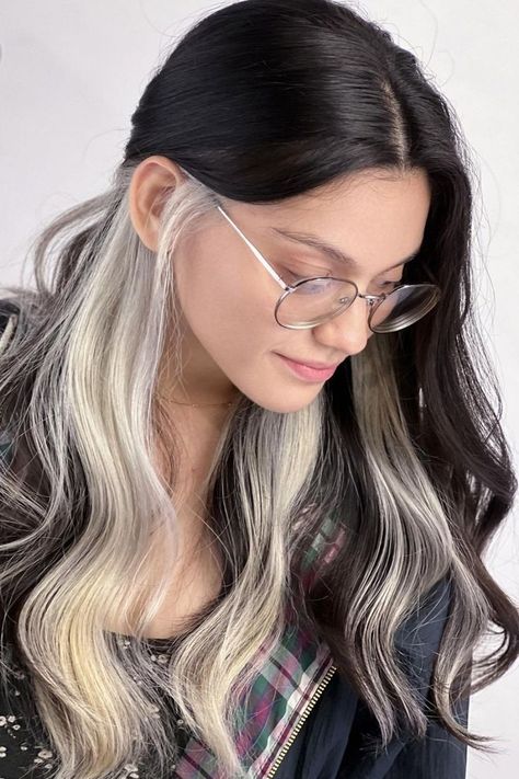 Peekaboo Highlights spring hair color Beige Peekaboo Hair, Blonde Peekaboo, Blonde Peekaboo Highlights, Spring Hair Color Trends, Peekaboo Hair Colors, Spring Hair Color Ideas, Peekaboo Highlights, Peekaboo Hair, Spring Hair Color