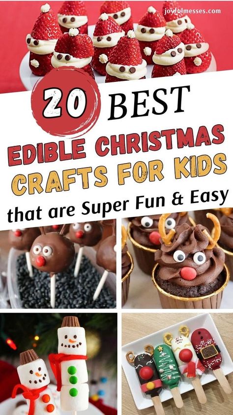 Christmas crafts are such a fun holiday kids' activity - and making cute edible crafts is just another bonus! Nowadays, Christmas decorations can be made in a fun way as a DIY family-bonding project that creates a festive atmosphere in your home! Easy edible Christmas crafts are a great way to create a new family tradition and celebrate the holiday season. Here are 20 ideas for super fun and easy edible Christmas crafts you can make with your kids this year! Edible Christmas Crafts For Kids, Edible Christmas Crafts, Christmas Kids Activities, Christmas Crafts Easy, Easy Christmas Cookies Decorating, Christmas Food Crafts, Advent Crafts, Christmas Activities For Families, Cookie Craft