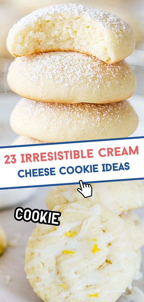 Indulge in 23 irresistible cream cheese cookie ideas that add a rich, creamy twist to your favorite treats. Discover these mouth-watering recipes on our website! Thumbprint Cookies Recipe Cream Cheeses, Cream Cheese Cookies No Egg, Dessert Made With Cream Cheese, Best Cream Cheese Cookies, Keto Cream Cheese Cookies Recipes, Sweet Recipes With Cream Cheese, Savory Recipes With Cream Cheese, Cream Cheese Cookie Cups, Deserts Using Cream Cheese