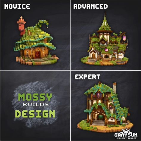 Minecraft - Mossy Houses design ➡️ Support my work on Patreon and request my builds as a benefit! (Link in bio) Join the bakery… | Instagram Mossy Houses, Bakery Instagram, Minecraft Video Games, Minecraft Seed, Houses Design, Minecraft Cottage, Minecraft Server, Minecraft Room, Cute Minecraft Houses