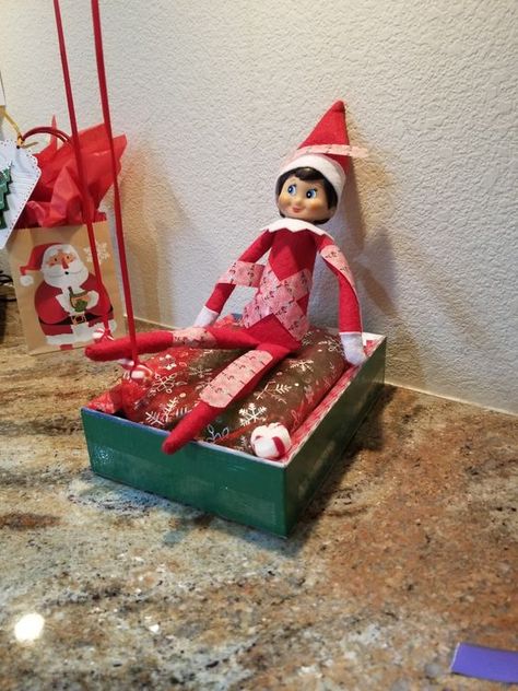 Funny Elf On The Shelf Arrival Ideas For 2023 - RecipeMagik Elf On The Shelf Arrival, Shelf Decorations, Funny Elf On The Shelf, Elf Arrival, Xmas Elf, At The Hospital, Build A Snowman, Elf On The Shelf Ideas, Cute Messages