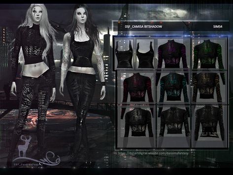 Goth Sims 4, Female Punk, Steampunk Top, Dark Clothes, Sims Ideas, Punk Clothing, Sims 4 Characters, Sims 4 Downloads, Sims Community