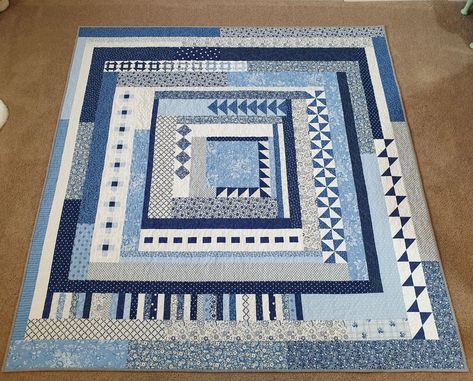 Daylesford Quilt Pattern, Daylesford Quilt, Joanne Merrill Duckworth Quilts, Denim Triangle Quilt, Daylesford Quilt Jen Kingwell, Long Time Gone Quilt Jen Kingwell, Modern Quilting Designs, Abstract Quilt, Medallion Quilt