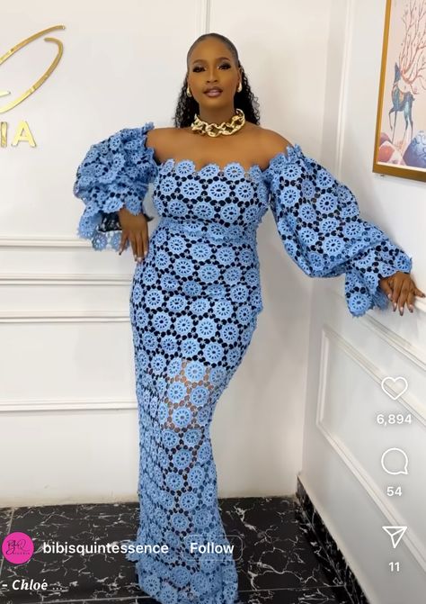 Lace Nigerian Dress Styles, Lace Nigerian Dress, Blue Ankara, Lace Asoebi, Nigerian Dress Styles, African Elegance, Lace Dress Classy, Nigerian Dress, Classy Wardrobe