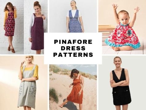 15+ Pinafore Dress Sewing Patterns: Easy Styles for All Skill Levels Adult Pinafore Dress Pattern Free Sewing, Girls Pinafore Dress Pattern Free, Vintage Pinafore Dress Pattern, Free Pinafore Dress Pattern, Pinafore Dress Pattern Free, Diy Pinafore Dress, Diy Pinafore, Girls Pinafore Dress Pattern, Kids Pinafore Dress