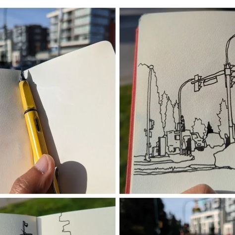 Nishant Jain | Sneaky Artist on Instagram: "An intersection I walk past nearly everyday. Decided a sunny day (even if windy) is a good chance to sketch! #SneakyArt #Vancouver #translink @translink @lamy_global #sketchbook" Sneaky Artist, Artist On Instagram, Sunny Day, Sunny Days, Vancouver, Sunnies, Sketch Book, Walking, Sketch