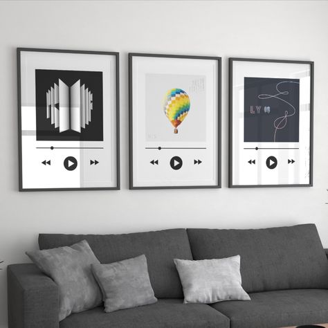 BTS Album Cover Poster Set of 3 (Digital Download), aesthetic bts room decor, bts gifts, bts merch, minimalist black & white bts wall art Bts Album Cover, Bts Wall Art, Bts Room Decor, Bts Gifts, Trundle Bed Kids, Poster Bts, Bts Room, Bts Poster, Monochromatic Room