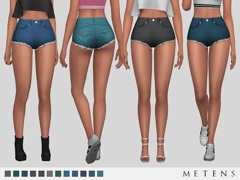 Metens' Heather Shorts Sims 4 Cc Jean Shorts Maxis Match, Sims 4 Short Shorts Cc, Sims 4 Short Shorts, Sims 4 Short Pants, Sims 4 Cc Hot Weather Clothes, Ts4 Clothes, Cc Clothing, Super Short Shorts, Kids Maxi