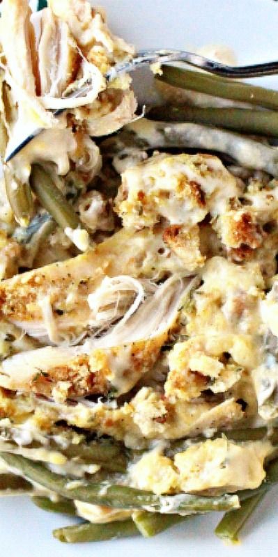 Crockpot Chicken Stuffing, Creamy Crockpot Chicken, Beans In Crockpot, Chicken Stuffing, Slow Cooker Creamy Chicken, Chicken Green Beans, Crockpot Ideas, Family Fresh Meals, Crockpot Dishes