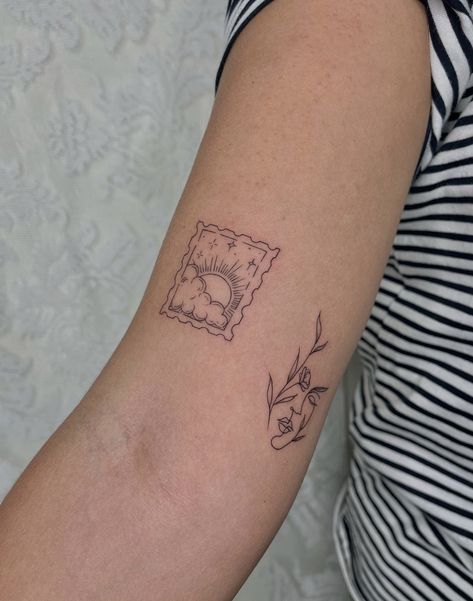 Maching Tattoos, Minimalist Tattoo Ideas, Small Girly Tattoos, Ear Tattoo Ideas, Ear Tattoos, Petite Tattoos, Getting A Tattoo, Sun Tattoos, Minimalist Tattoos