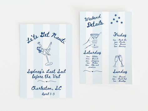 Prepare to embark on her last Sail before the Veil with our Nauti-themed bachelorette itinerary template. Whether you're envisioning a Hamptons bachelorette, a Charleston seaside soiree, or a coastal getaway in Seaside, this customizable template is the perfect way to dazzle your guests.  Have you pinpointed the top beaches in Florida for a bachelorette party? Now let's start planning.  Ready to kick off a bachelorette celebration in the Hamptons? Let's make it happen! Last Sail Before The Veil Bachelorette, Hamptons Bachelorette Party, Hamptons Bachelorette, Bachelorette Miami, Last Sail Before The Veil, Miami Bachelorette, Charleston Bachelorette, Nautical Bachelorette, Bachelorette Party Itinerary