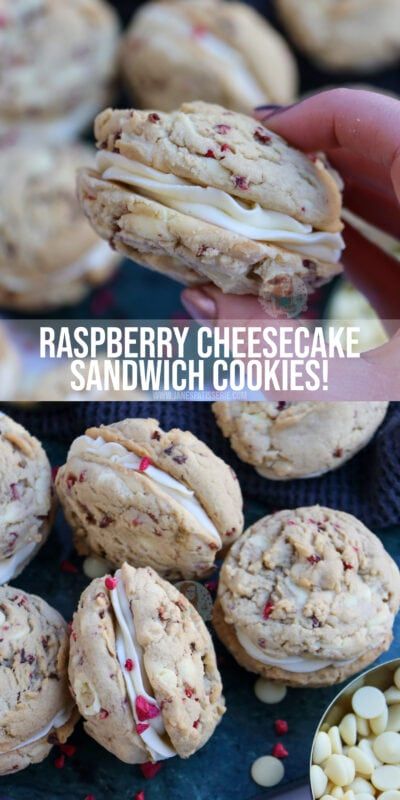 Raspberry Cookie Recipes, Raspberry Cheesecake Cookies, Janes Patisserie, Chocolate And Raspberry, Raspberry Cookies, White Chocolate Cookies, Cheesecake Cookies, Delicious Cookies, Oreo Dessert