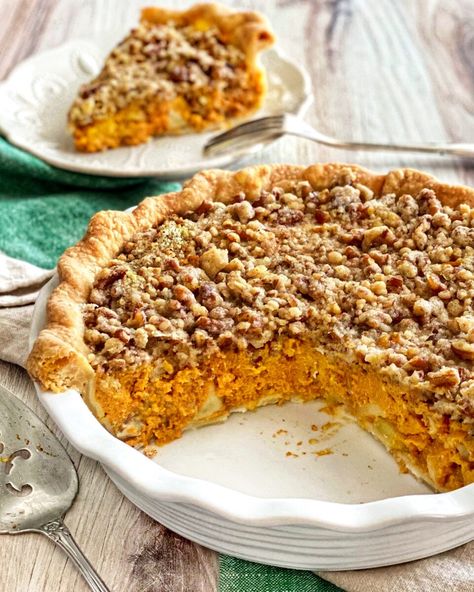 Pumpkin Apple Pie, Streusel Pie, Cream Chocolate Cake, Apple Pumpkin Pie, Pumpkin Streusel, Chocolate Chess Pie, Apple Streusel, Apple Pumpkin, Pumpkin Pecan Pie