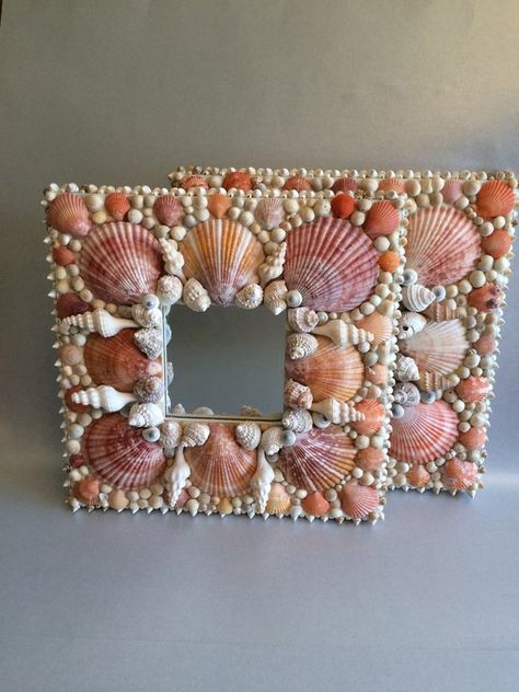 Seashell Picture Frames, Sea Shells Diy, Seashell Mirror, Shell Mirror, Shells Diy, Birthday Decorations Kids, Seashell Projects, Sea Shell Decor, Shell Crafts Diy