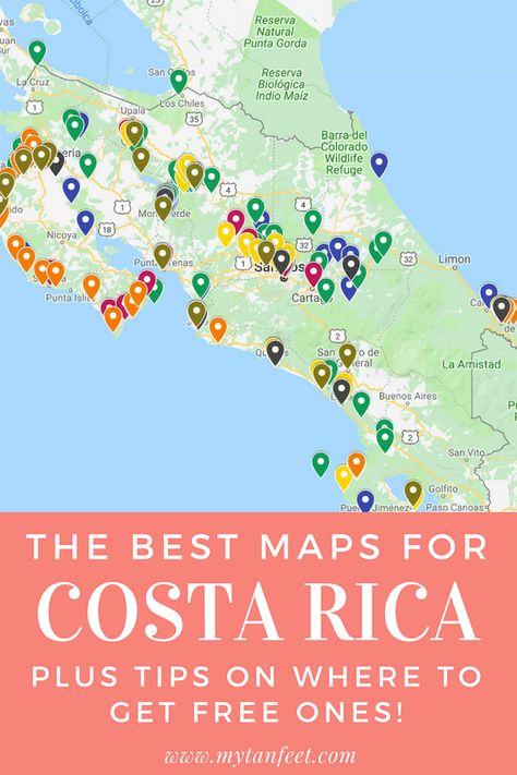 Best maps for Costa Rica and tips for where to get free ones: https://mytanfeet.com/costa-rica-travel-tips/costa-rica-maps/  #CostaRica #puravida Costa Rica Road Trip Map, Map Of Costa Rica, Coata Rica, Costa Rica Map, Costa Rico, Costa Rica Honeymoon, Costa Rica Luxury, Kayaking Tips, Costa Rica Beaches