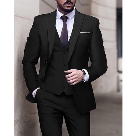 Dark Blue Groom Suit Bridesmaid Dresses, Black Formal Dress Men Wedding, All Black Suits Wedding, Classic Black Suit Men, Men Wedding Attire, Men In Black Costume, All Black Tuxedo, Coat Pant For Men, Black Tuxedo Wedding