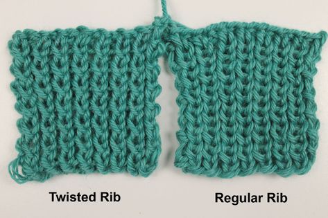 Twisted Rib Knitting Tutorial: How to Knit Twisted Ribbing Twisted Rib Stitch, Crochet Ribbing, Knit Techniques, Rib Stitch Knitting, Rib Knitting, Cable Knitting Patterns, Simply Knitting, Chunky Knitting Patterns, Knitting Tips