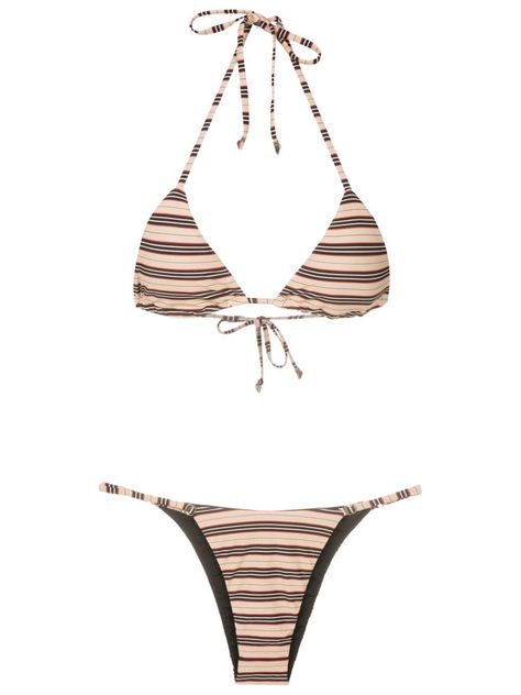 multicolour stretch-design stripe print halterneck tie fastening rear tie fastening high-waisted bottoms Be mindful to try on swimwear over your own garments. Cute Swim Suits, Boho Fits, Striped Swimwear, Cute Bathing Suits, Be Mindful, Swim Suits, Summer Bikinis, Cute Swimsuits, Boho Beach