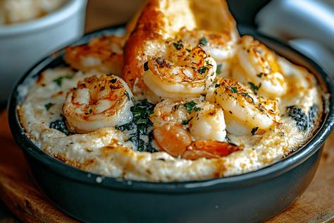 Rich and Creamy Shrimp and Crab Spinach Dip with Garlic and Parmesan: Crowd Pleasing Appetizer – Valentina Recipes Spinach And Shrimp Dip, Shrimp And Crab Spinach Dip, Crab Spinach Dip, Shrimp And Crab Dip, Parmesan Dip, Shrimp Dip, Creamy Shrimp, Crab Stuffed Shrimp, Party Food Dessert