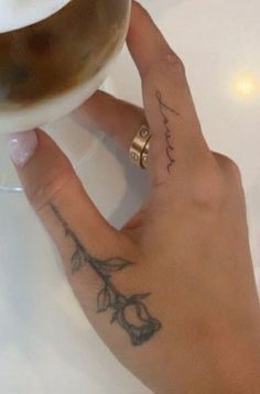 Womens Delicate Arm Tattoos, Tony Tattoo Ideas, Cursive Hand Tattoo, Side Wrist Tattoo, Side Finger Tattoos, Side Hand Tattoos, Tattoos For Lovers, Dope Tattoos For Women, Wrist Tattoos For Women