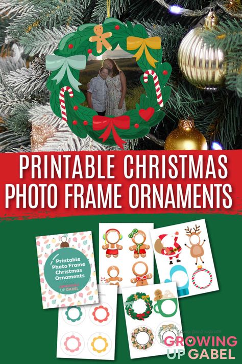 Printable DIY photo Christmas ornament sheets Kids Ornament Picture Craft, Family Picture Ornaments Diy, Christmas Photo Frames Diy, Preschool Ornament Craft With Picture, Preschool Photo Ornament Craft, Homemade Ornaments With Pictures, Diy Christmas Photo Ornaments, Christmas Photo Frame Diy, Diy Photo Christmas Ornaments