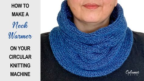 Addi Knitting Machine Cowl, Knitting Machine Neck Warmer, Circular Knitting Machine Scarf, Knitting Machine Cowl, Addi Knitting Machine Projects, Circular Knitting Machine Patterns Free, Sentro Ideas, Circular Knitting Machine Patterns, Addi Patterns