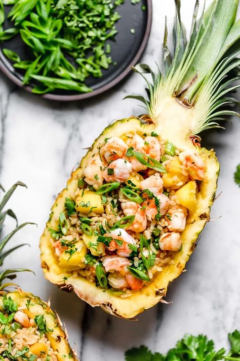 Pineapple Shrimp Fried Rice, Vegetarian Fried Rice, Fried Rice Dishes, Pineapple Shrimp, Making Fried Rice, Fried Brown Rice, Shrimp Fried Rice, Prep Recipes, Grocery List