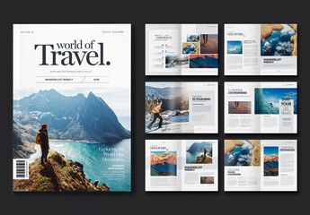 Magazine Template Layout, Travel Zine, Digital Magazine Layout, Travel Magazine Design, Travel Magazine Layout, Newspaper Design Layout, Brochure Design Layouts, Modern Magazine, Magazine Advert