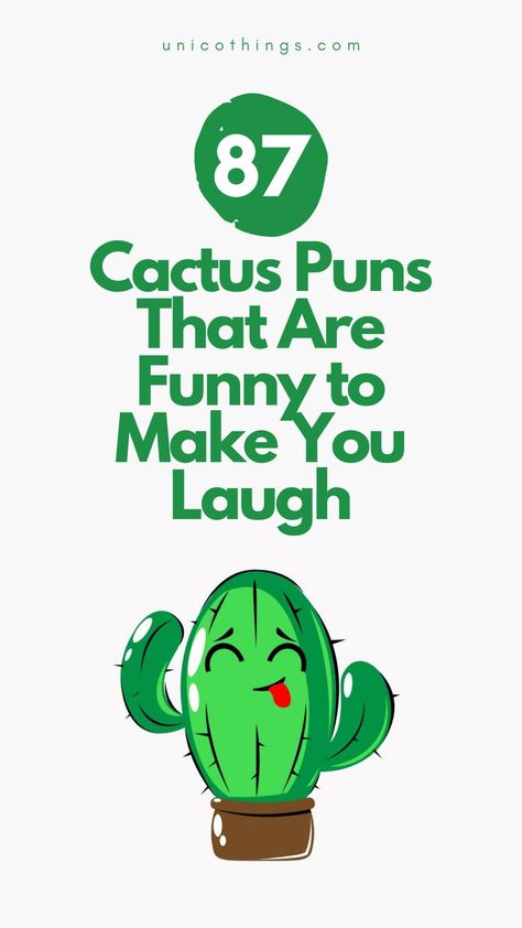 Bring a desert-inspired twist to your sense of humor with these funny and hilarious cactus puns that will add spiky laughter to your day. 😂 Thank You Puns, Cactus Puns, Desert Quote, Cactus Pun, Cactus Quotes, Witty Comebacks, Double Entendre, Plant Puns, Craft Quotes