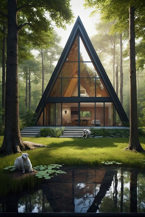 Think outside the box? More like inside the triangle! 🏠🔺 Discover the most game-changing triangular house designs! #ArchitectureRevolution #TriangleHouse Triangle House Design, Triangular House, House Design Drawing, Architectural Concept, Triangle House, Frame House, Work Room, A Frame House, Unique Architecture