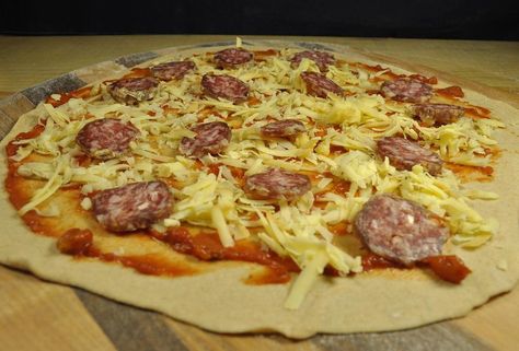 Cracker Crust Pizza Dough, Cracker Pizza Crust, Cracker Crust Pizza Dough Recipe, Cracker Pizza Crust Recipe, Cracker Crust Pizza, Cracker Pizza, Oven Ideas, Ooni Pizza, Pizza Pies